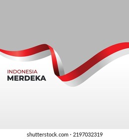 indonesia waving flag element template vector