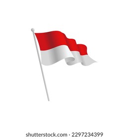 vector de ilustración de bandera ondulada de indonesia