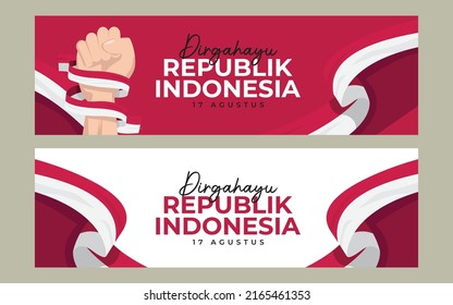 Indonesia waving flag independence day design template. 17 august