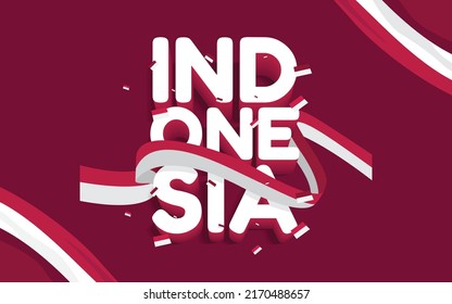 Indonesia waving flag independence day design template. 17 august