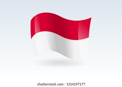 Indonesia waving flag, vector illustration