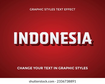 INDONESIA WHITE DAN RED GRADIENT EDITABLE TEXT EFFECT
