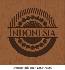 Indonesia wood emblem. Retro