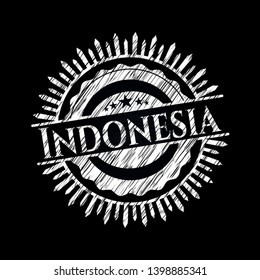 Indonesia written on a chalkboard. Vector Illustration. Detailed.