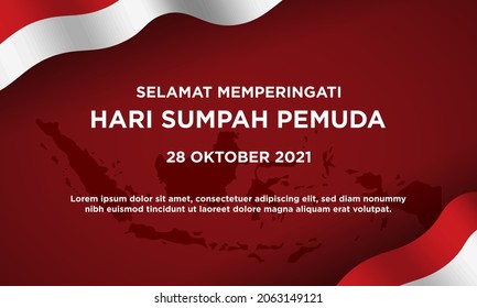 Indonesia Youth Pledge Day Background Design. Translation : Happy Youth Pledge Day. October 28th, 2021. Vector Illustration.