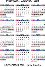Indonesian 2023 with national public holidays and javanese lunar calendar