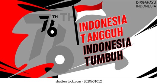 Indonesian 76th birthday vector background