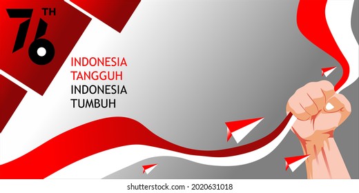 Indonesischer 76. Geburtstag, Vektorhintergrund