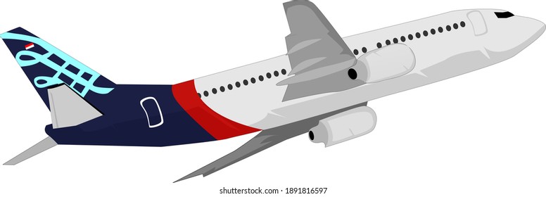 
Indonesian airplane vector named Sriwijaya airplane