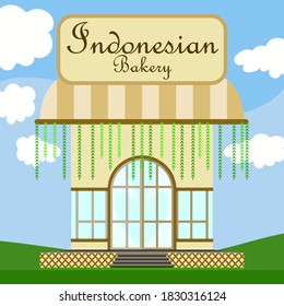 Indonesian Bakery House with nature background.
