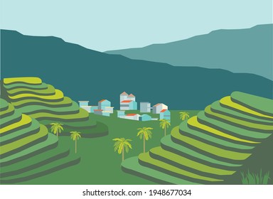 Indonesian Bali Rice-field Landscape Tourism 