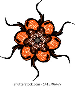 Indonesian batik beautiful flower motif. vector illustration
