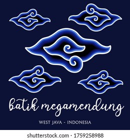 Indonesian Batik Blue Mega Mendung svg