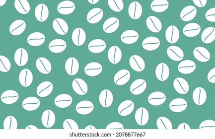 Indonesian batik design on white coffee pattern on green background