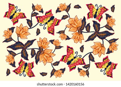 Indonesian batik designs with various styles