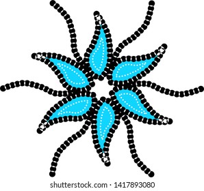 Indonesian batik flower motif. Vector illustration