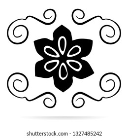 Indonesian batik material design icon. Sketch icon isolated on background. Hand drawn sketch.