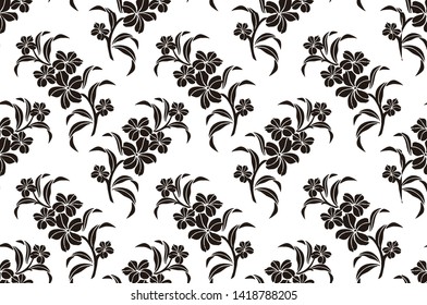 
Indonesian batik motif design with floral main objects