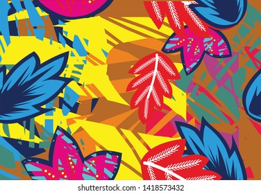 
Indonesian batik motif design, with a very unique abstract floral pattern, with modern color