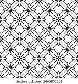 Indonesian batik motif with floral pattern, indonesian batik seamless pattern vector, black and white seamless pattern background Free Vector laser cutting.