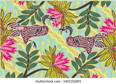 Indonesian batik motif.  batik is a technique of wax-resist dyeing applied to whole cloth, or cloth made using this technique originated from Indonesia.