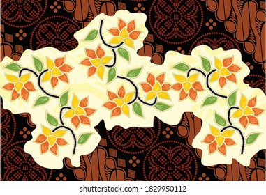 Indonesian batik motif, Batik is a technique of wax-resist dyeing applied to whole cloth, or cloth made using this technique originated from Indonesia. EPS 10