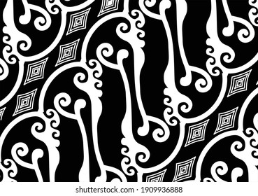 Indonesian batik motif, Batik is a technique of wax-resist dyeing applied to whole cloth, or cloth made using this technique originated from Indonesia. EPS 10
