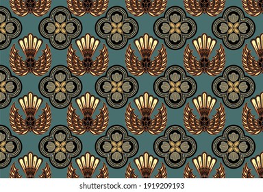Indonesian batik motif, Batik is a technique of wax-resist dyeing applied to whole cloth, or cloth made using this technique originated from Indonesia. EPS 10