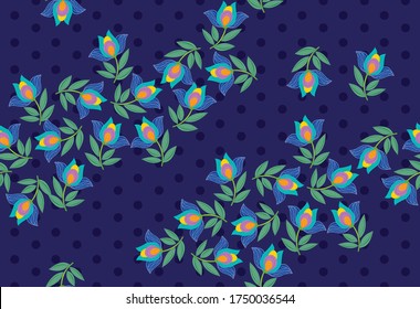Indonesian batik motif with a very distinctive flora and fauna pattern, Vector