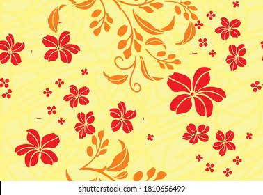 Indonesian batik motif with a very distinctive plant pattern, a nice and elegant background, for all purposes. vector. EPS10