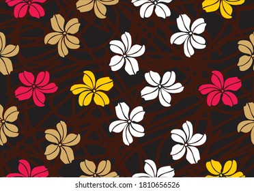 Indonesian batik motif with a very distinctive plant pattern, a nice and elegant background, for all purposes. vector. EPS10