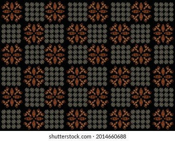 Indonesian batik motif with a very distinctive plant pattern. Exclusive vector for design