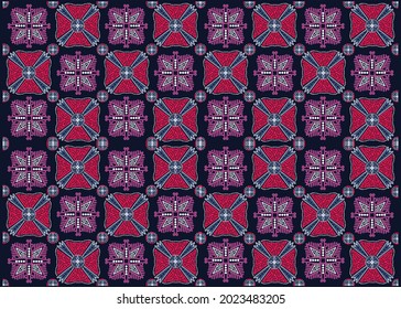 Indonesian batik motif with a very distinctive plant pattern. Exclusive vector for design