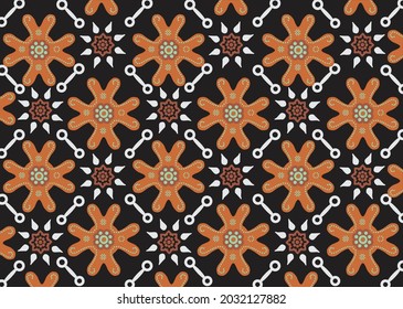 Indonesian batik motif with a very distinctive plant pattern. Exclusive vector for design