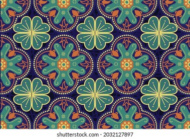 Indonesian batik motif with a very distinctive plant pattern. Exclusive vector for design