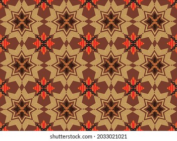 Indonesian batik motif with a very distinctive plant pattern. Exclusive vector for design