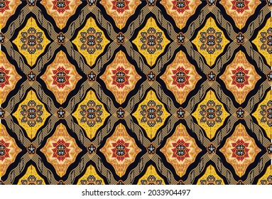 Indonesian batik motif with a very distinctive plant pattern. Exclusive vector for design