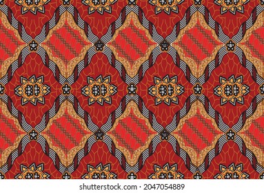 Indonesian batik motif with a very distinctive plant pattern. Exclusive vector for design