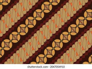Indonesian batik motif with a very distinctive plant pattern. Exclusive vector for design