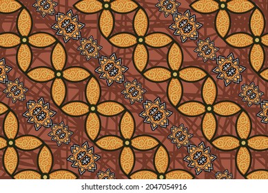 Indonesian batik motif with a very distinctive plant pattern. Exclusive vector for design