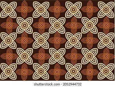 Indonesian batik motif with a very distinctive plant pattern. Exclusive vector for design