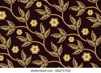Indonesian batik motif with a very distinctive plant pattern. Exclusive vector for design