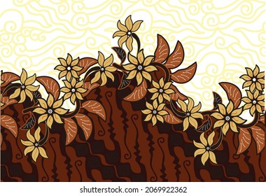 Indonesian batik motif with a very distinctive plant pattern. Exclusive vector for design