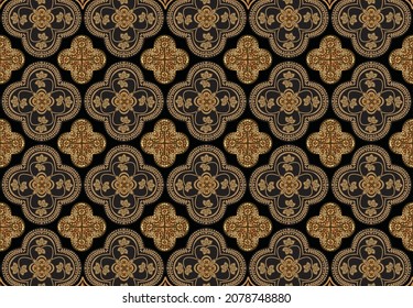 Indonesian batik motif with a very distinctive plant pattern. Exclusive vector for design