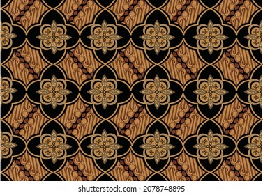 Indonesian batik motif with a very distinctive plant pattern. Exclusive vector for design