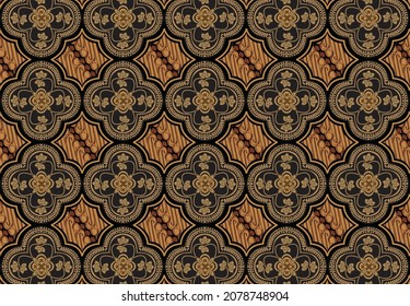 Indonesian batik motif with a very distinctive plant pattern. Exclusive vector for design