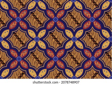 Indonesian batik motif with a very distinctive plant pattern. Exclusive vector for design