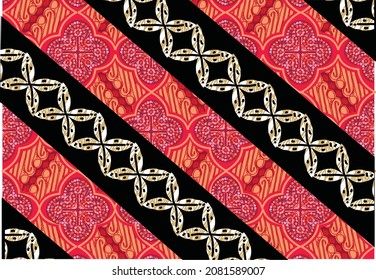 Indonesian batik motif with a very distinctive plant pattern. Exclusive vector for design