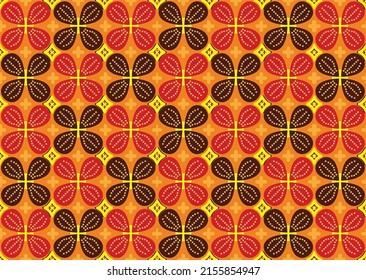 Indonesian batik motif with a very distinctive plant pattern. Exclusive vector for design