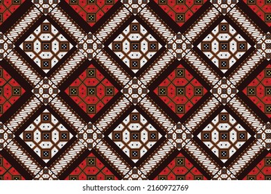 Indonesian batik motif with a very distinctive plant pattern. Exclusive vector for design